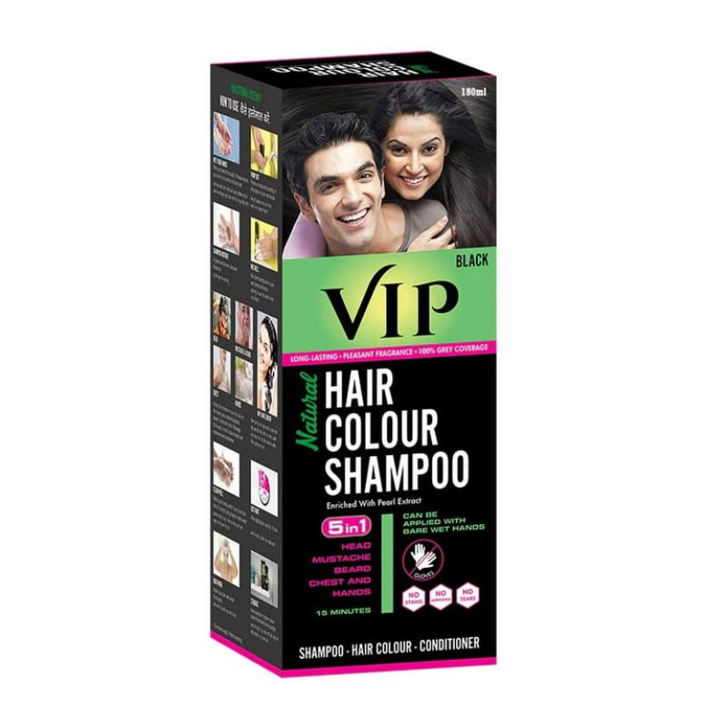 VIP 5 in 1 Hair Colour Shampoo Base Hair Color Black